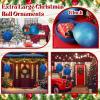 imageZubebe 2 Pcs 8quot Extra Large Size Christmas Hanging Ball Ornaments Oversized Huge Big Xmas Christmas Plastic Balls for Outside Lawn Yard Tree Hanging DecorationsGlitter BlackGlitter Blue