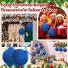 imageZubebe 2 Pcs 8quot Extra Large Size Christmas Hanging Ball Ornaments Oversized Huge Big Xmas Christmas Plastic Balls for Outside Lawn Yard Tree Hanging DecorationsGlitter BlackGlitter Blue