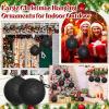 imageZubebe 2 Pcs 8quot Extra Large Size Christmas Hanging Ball Ornaments Oversized Huge Big Xmas Christmas Plastic Balls for Outside Lawn Yard Tree Hanging DecorationsGlitter BlackGlitter Black