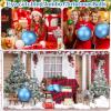 imageZubebe 2 Pcs 8quot Extra Large Size Christmas Hanging Ball Ornaments Oversized Huge Big Xmas Christmas Plastic Balls for Outside Lawn Yard Tree Hanging DecorationsGlitter BlackMatte Light Blue