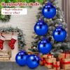 imageZubebe 2 Pcs 8quot Extra Large Size Christmas Hanging Ball Ornaments Oversized Huge Big Xmas Christmas Plastic Balls for Outside Lawn Yard Tree Hanging DecorationsGlitter BlackShiny Blue