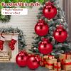 imageZubebe 2 Pcs 8quot Extra Large Size Christmas Hanging Ball Ornaments Oversized Huge Big Xmas Christmas Plastic Balls for Outside Lawn Yard Tree Hanging DecorationsGlitter BlackShiny Red