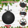 imageZubebe 2 Pcs 8quot Extra Large Size Christmas Hanging Ball Ornaments Oversized Huge Big Xmas Christmas Plastic Balls for Outside Lawn Yard Tree Hanging DecorationsGlitter BlackGlitter Black