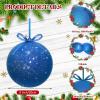 imageZubebe 2 Pcs 8quot Extra Large Size Christmas Hanging Ball Ornaments Oversized Huge Big Xmas Christmas Plastic Balls for Outside Lawn Yard Tree Hanging DecorationsGlitter BlackGlitter Blue