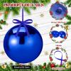 imageZubebe 2 Pcs 8quot Extra Large Size Christmas Hanging Ball Ornaments Oversized Huge Big Xmas Christmas Plastic Balls for Outside Lawn Yard Tree Hanging DecorationsGlitter BlackShiny Blue