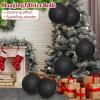 imageZubebe 2 Pcs 8quot Extra Large Size Christmas Hanging Ball Ornaments Oversized Huge Big Xmas Christmas Plastic Balls for Outside Lawn Yard Tree Hanging DecorationsGlitter BlackGlitter Black