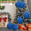 imageZubebe 2 Pcs 8quot Extra Large Size Christmas Hanging Ball Ornaments Oversized Huge Big Xmas Christmas Plastic Balls for Outside Lawn Yard Tree Hanging DecorationsGlitter BlackGlitter Blue