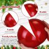 imageZubebe 2 Pcs 8quot Extra Large Size Christmas Hanging Ball Ornaments Oversized Huge Big Xmas Christmas Plastic Balls for Outside Lawn Yard Tree Hanging DecorationsGlitter BlackShiny Red
