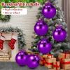 imageZubebe 2 Pcs 8quot Extra Large Size Christmas Hanging Ball Ornaments Oversized Huge Big Xmas Christmas Plastic Balls for Outside Lawn Yard Tree Hanging DecorationsMatte PurpleShiny Purple