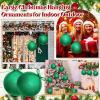 imageZubebe 2 Pcs 8quot Extra Large Size Christmas Hanging Ball Ornaments Oversized Huge Big Xmas Christmas Plastic Balls for Outside Lawn Yard Tree Hanging DecorationsGlitter BlackGlitter Green