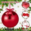 imageZubebe 2 Pcs 8quot Extra Large Size Christmas Hanging Ball Ornaments Oversized Huge Big Xmas Christmas Plastic Balls for Outside Lawn Yard Tree Hanging DecorationsGlitter BlackShiny Red