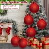 imageZubebe 2 Pcs 8quot Extra Large Size Christmas Hanging Ball Ornaments Oversized Huge Big Xmas Christmas Plastic Balls for Outside Lawn Yard Tree Hanging DecorationsMatte PurpleGlitter Red