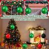 imageZubebe 2 Pcs 8quot Extra Large Size Christmas Hanging Ball Ornaments Oversized Huge Big Xmas Christmas Plastic Balls for Outside Lawn Yard Tree Hanging DecorationsGlitter BlackMatte Green