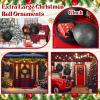 imageZubebe 2 Pcs 8quot Extra Large Size Christmas Hanging Ball Ornaments Oversized Huge Big Xmas Christmas Plastic Balls for Outside Lawn Yard Tree Hanging DecorationsGlitter BlackGlitter Black