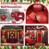 imageZubebe 2 Pcs 8quot Extra Large Size Christmas Hanging Ball Ornaments Oversized Huge Big Xmas Christmas Plastic Balls for Outside Lawn Yard Tree Hanging DecorationsGlitter BlackGlitter Red