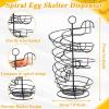 imageZubebe 2 Pcs Egg Basket Storage Spiral Fresh Egg Collecting Holder Countertop Metal Wire Rack Functional Dispenser for Kitchen Display94handle Style146