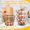 imageZubebe 2 Pcs Egg Basket Storage Spiral Fresh Egg Collecting Holder Countertop Metal Wire Rack Functional Dispenser for Kitchen Display94handle Style146