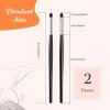imageZubebe 2 Pcs Eyeliner Smudge Brush Pencil Soft Makeup Tool Eyeshadow Blending Brush Eye Pencil Brush Eyeliner Smudge Tool Set for Blending Eye Shadow Liner Sponge 62 Inch