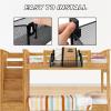 imageZubebe 2 Pieces Bedside Shelf for Bed with 10 Pairs Hooks Bunk Bed Shelf for Top Bunk Bedside Caddy Hanging Storage Basket Black Metal Organizer for Book Phones Drinks College Dorm Home Office Desk