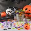 imageZubebe 200 Piece Spider ampamp Bat Rings  Plastic Halloween Decoration ampamp Party FavorsMulticolor
