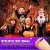 imageZubebe 200 Pieces Halloween Plastic Bat Ring Plastic Spider Bat Fake Toy Rings for Halloween Decoration Party Favors Gifts Cupcake ToppersBlack  Orange