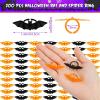 imageZubebe 200 Pieces Halloween Plastic Bat Ring Plastic Spider Bat Fake Toy Rings for Halloween Decoration Party Favors Gifts Cupcake ToppersBlack  Orange