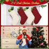 imageZubebe 24 Pcs 7 Inch Knit Christmas Stockings Christmas Mini Stockings Rustic Stocking Decorations Knit Farmhouse Cable Knit Xmas Stocking Hanging Christmas Tree Ornament IvoryBurgundy Ivory