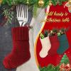 imageZubebe 24 Pcs 7 Inch Knit Christmas Stockings Christmas Mini Stockings Rustic Stocking Decorations Knit Farmhouse Cable Knit Xmas Stocking Hanging Christmas Tree Ornament IvoryBurgundy Ivory Green