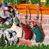 imageZubebe 24 Pcs 7 Inch Knit Christmas Stockings Christmas Mini Stockings Rustic Stocking Decorations Knit Farmhouse Cable Knit Xmas Stocking Hanging Christmas Tree Ornament IvoryBurgundy Ivory Green