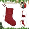 imageZubebe 24 Pcs 7 Inch Knit Christmas Stockings Christmas Mini Stockings Rustic Stocking Decorations Knit Farmhouse Cable Knit Xmas Stocking Hanging Christmas Tree Ornament IvoryBurgundy Ivory Green