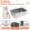 imageZubebe 3 Pack Stainless Steel Cat Litter Box with 3 Pcs Litter Scoop Litter Box Metal Litter Scoops Never Absorbs Odor Rustproof Non Stick Smooth Surface236 x 158 x 79 Inches236 x 158 x 79 Inches