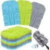 imageZubebe 3 Pcs Duster Refill Reusable Fleece Duster Refills Feather Flat Dusters Multi Surface Washable Cleaning Pads Tools for Home Blinds Car Pet Furniture Fans WhiteBlueYellowBlue green grey