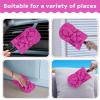 imageZubebe 3 Pcs Duster Refill Reusable Fleece Duster Refills Feather Flat Dusters Multi Surface Washable Cleaning Pads Tools for Home Blinds Car Pet Furniture Fans WhiteBlueYellowPeach Red