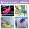 imageZubebe 3 Pcs Duster Refill Reusable Fleece Duster Refills Feather Flat Dusters Multi Surface Washable Cleaning Pads Tools for Home Blinds Car Pet Furniture Fans WhiteBlueYellowVivid Color
