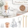 imageZubebe 30 Pack Car Air Freshener Diffuser with Vent Clip Empty Car Diffuser Bottles for Essential Oil Perfume Glass Bottle with Wooden Caps StickSquareFlower