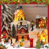 imageZubebe 30 Pcs Christmas Village Houses Sets LED Holiday Village Figurines Collection Buildings Christmas Scene Desktop Ornaments Xmas Indoor Room Classic StyleCute Style