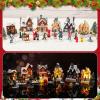 imageZubebe 30 Pcs Christmas Village Houses Sets LED Holiday Village Figurines Collection Buildings Christmas Scene Desktop Ornaments Xmas Indoor Room Classic StyleCute Style