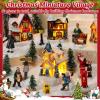 imageZubebe 30 Pcs Christmas Village Houses Sets LED Holiday Village Figurines Collection Buildings Christmas Scene Desktop Ornaments Xmas Indoor Room Classic StyleCute Style