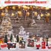 imageZubebe 30 Pcs Christmas Village Houses Sets LED Holiday Village Figurines Collection Buildings Christmas Scene Desktop Ornaments Xmas Indoor Room Classic StyleClassic Style