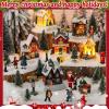 imageZubebe 30 Pcs Christmas Village Houses Sets LED Holiday Village Figurines Collection Buildings Christmas Scene Desktop Ornaments Xmas Indoor Room Classic StyleCute Style