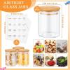 imageZubebe 32 Pieces 7 oz Glass Spice Jars with Bamboo Lids and Labels Large Clear Spice Containers with 660 Spice Labels Airtight Canisters Sets for Kitchen Seasoning Jars Storage Herbal Teas Coffee