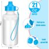 imageZubebe 36 Pcs Sport Water Bottles Bulk 21 oz Squeeze Reusable Bpafree Plastic Water Bottle with Nylon Strap Leak Proof Blank DIY Cup for Travel Hiking Cycling Sport Event Team GiftMix Color