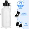 imageZubebe 36 Pcs Sport Water Bottles Bulk 21 oz Squeeze Reusable Bpafree Plastic Water Bottle with Nylon Strap Leak Proof Blank DIY Cup for Travel Hiking Cycling Sport Event Team GiftWhite