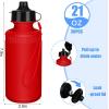 imageZubebe 36 Pcs Sport Water Bottles Bulk 21 oz Squeeze Reusable Bpafree Plastic Water Bottle with Nylon Strap Leak Proof Blank DIY Cup for Travel Hiking Cycling Sport Event Team GiftRed