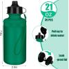 imageZubebe 36 Pcs Sport Water Bottles Bulk 21 oz Squeeze Reusable Bpafree Plastic Water Bottle with Nylon Strap Leak Proof Blank DIY Cup for Travel Hiking Cycling Sport Event Team GiftDark Green