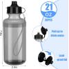 imageZubebe 36 Pcs Sport Water Bottles Bulk 21 oz Squeeze Reusable Bpafree Plastic Water Bottle with Nylon Strap Leak Proof Blank DIY Cup for Travel Hiking Cycling Sport Event Team GiftClear Gray