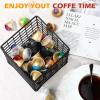 imageZubebe 4 Pcs Coffee Pod Holder Large Capacity Coffee Pod Basket Wire Organizer Capsule Cages Metal Storage Capsule Basket 53 x 53 x 63 In Black