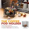 imageZubebe 4 Pcs Coffee Pod Holder Large Capacity Coffee Pod Basket Wire Organizer Capsule Cages Metal Storage Capsule Basket 53 x 53 x 63 In Black