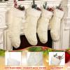 imageZubebe 4 Pieces Cable Knitted Christmas Stocking Bulk 15 Inch Farmhouse Knit Christmas Stockings Black and White Christmas Decoartion Knit Stockings with Plush Faux Fur for Family Holiday Fireplace