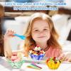 imageZubebe 400 Sets 845 oz Plastic Ice Cream Cups with Spoons Colorful Flower Shape Plastic Dessert Bowls Disposable Appetizer Cups Dessert Cup for Ice Cream Sundae Chocolate Candy Fruit Yogurt 5 Colors